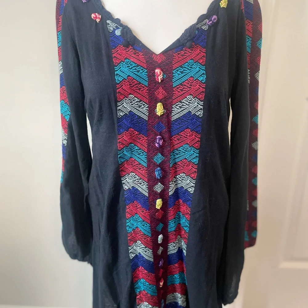 Free People Tunic Dress with Embroidered Accents